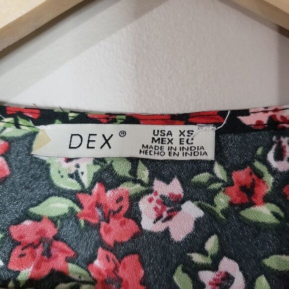 Dex NWT Xsmall Small Medium Long Sleeve Floral Print Faux Wrap Maxi Dress - Picture 2 of 16